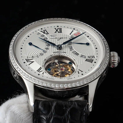 SUGESS ST8004 – Tourbillon Mécanique Prestige (Édition Cuir Crocodile)