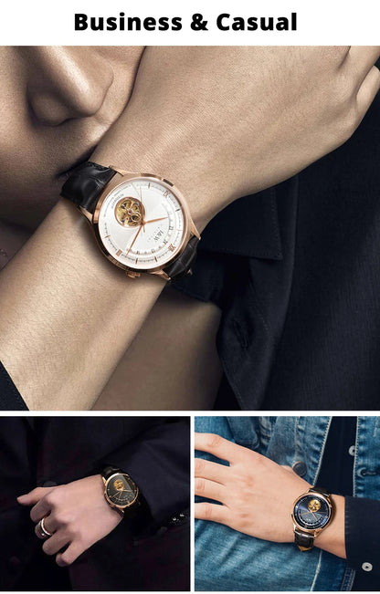 I&W MIYOTA – Tourbillon Bleu Prestige (Édition Saphir & Cuir Italien)