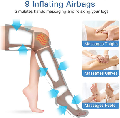 Massage Jambes 360° avec Chauffe Genoux – Sans Fil & Compression Intelligente