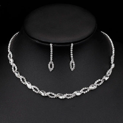 Parure Bijoux Cristal BLIJERY – Collier & Boucles Élégantes (Plusieurs Styles au Choix)
