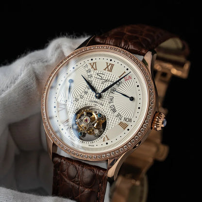 SUGESS ST8004 – Tourbillon Mécanique Prestige (Édition Cuir Crocodile)