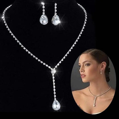 Parure Bijoux Cristal BLIJERY – Collier & Boucles Élégantes (Plusieurs Styles au Choix)