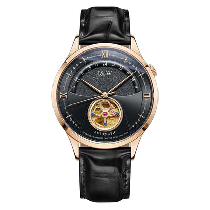 I&W MIYOTA – Tourbillon Bleu Prestige (Édition Saphir & Cuir Italien)