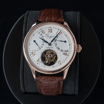 SUGESS ST8004 – Tourbillon Mécanique Prestige (Édition Cuir Crocodile)