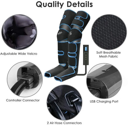 Massage Jambes 360° avec Chauffe Genoux – Sans Fil & Compression Intelligente