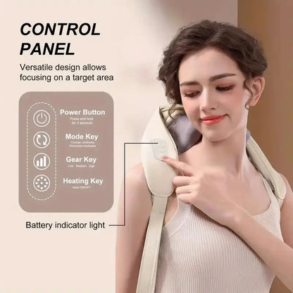 Massage Chauffant Épaules & Nuque – Écharpe Massante 6D