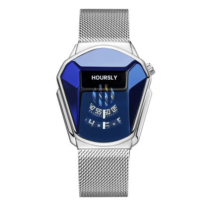 Hoursly S00547 – Montre Homme Moto & Acier (Édition Design Futuriste)