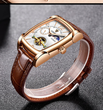 LIGE LG8949 – Montre Mécanique Homme (Édition Business & Phase de Lune)
