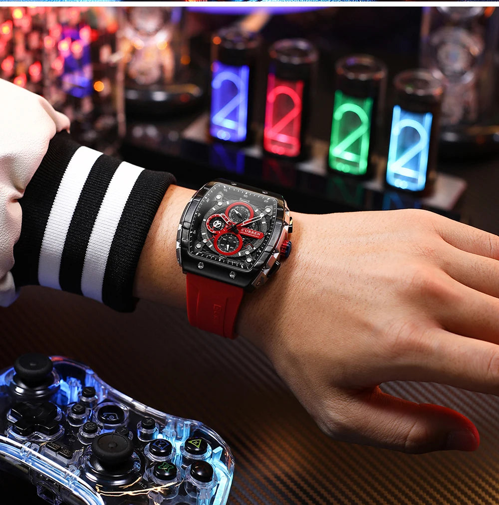 Montre CURREN 8442 – Design Rectangulaire & Style Sport Chic (Édition Limitée)