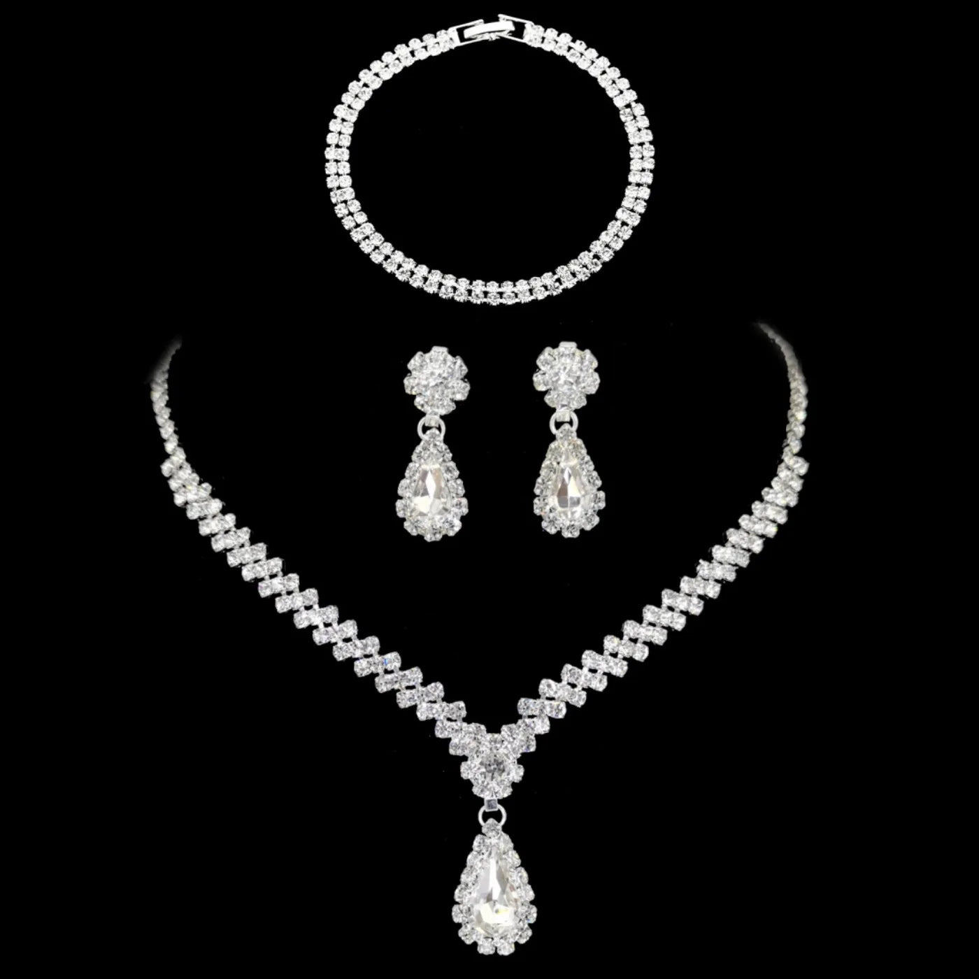Parure Mariée – Série Claw Chain Goutte d’Eau (4 pièces)