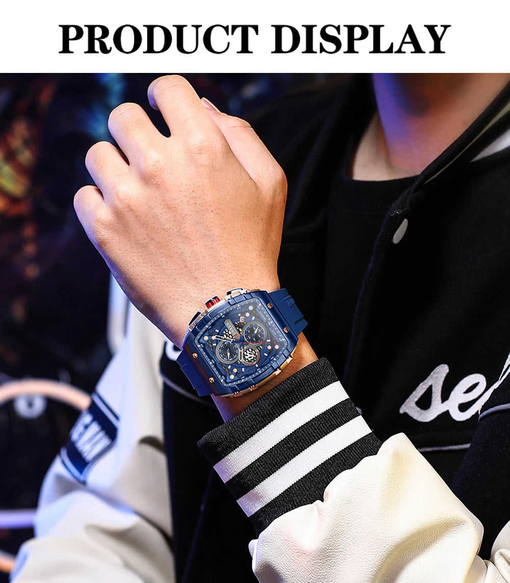 Montre CURREN 8442 – Design Rectangulaire & Style Sport Chic (Édition Limitée)