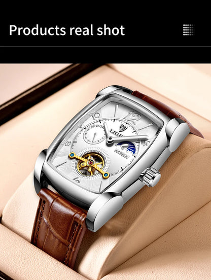 LIGE LG8949 – Montre Mécanique Homme (Édition Business & Phase de Lune)