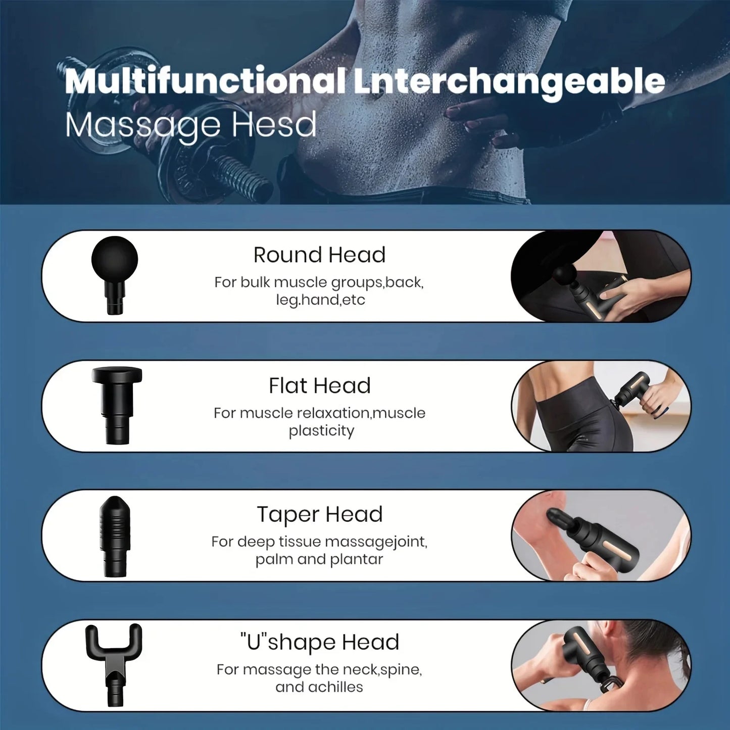 Pistolet de Massage Profond – 6 ou 30 Vitesses | Recharge USB-C