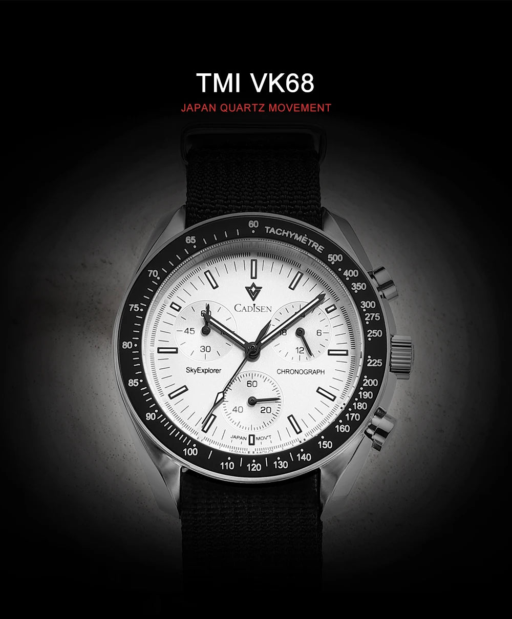 CADISEN C7064 – Chronographe Prestige VK68 (Édition Sport Vintage)
