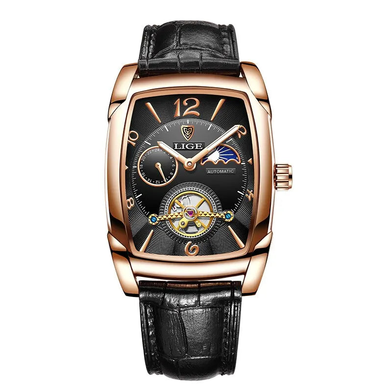 LIGE LG8949 – Montre Mécanique Homme (Édition Business & Phase de Lune)