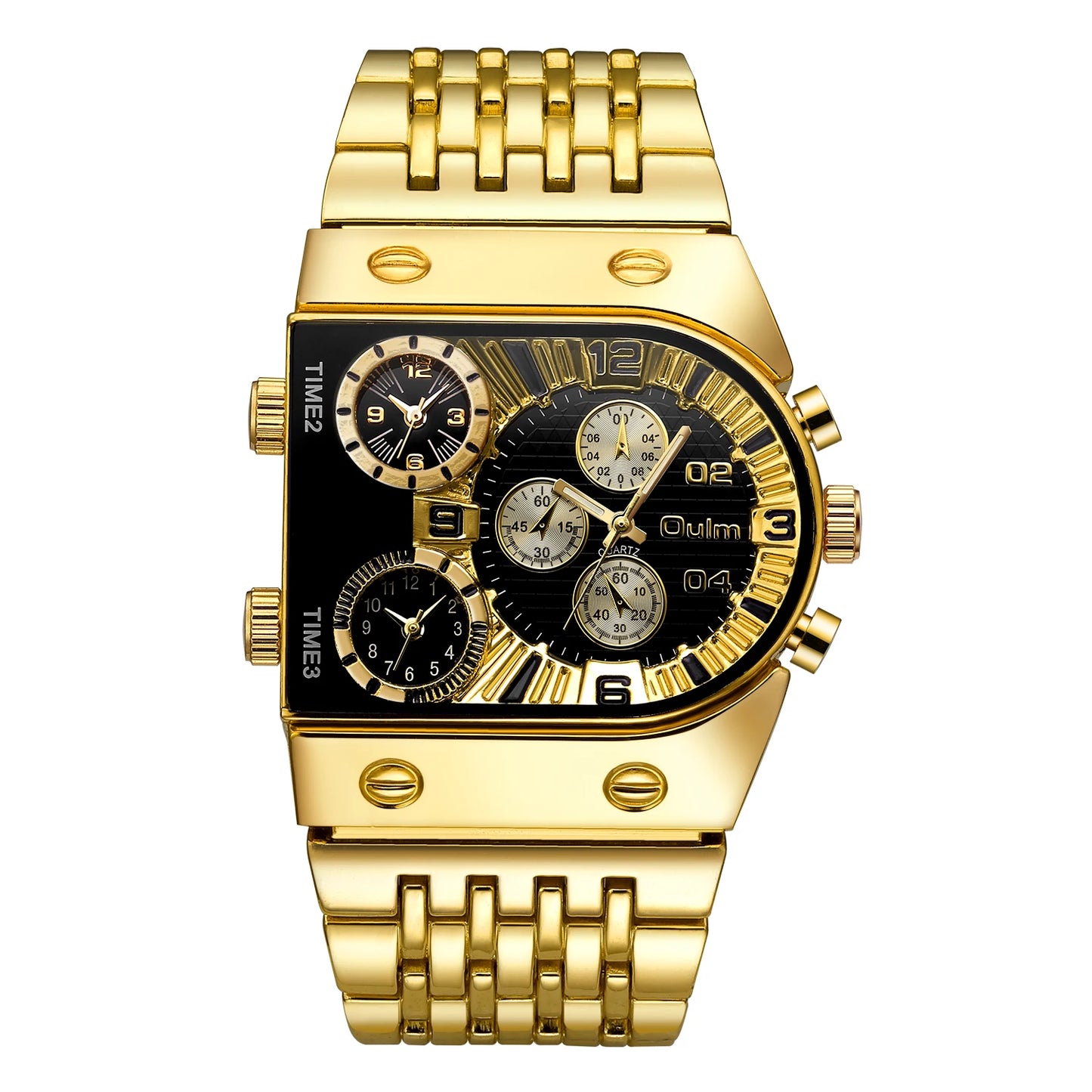 Oulm 9315 – Montre Carrée Homme Multi-Cadrans (Édition Or & Luminance)