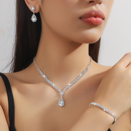 Parure Mariée – Série Claw Chain Goutte d’Eau (4 pièces)