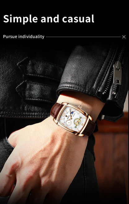 LIGE LG8949 – Montre Mécanique Homme (Édition Business & Phase de Lune)