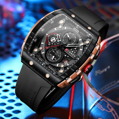 Montre CURREN 8442 – Design Rectangulaire & Style Sport Chic (Édition Limitée)