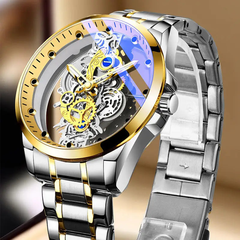 Montre Squelette Automatique – Mécanisme Apparent & Finitions Luxueuses (Cuir ou Acier)
