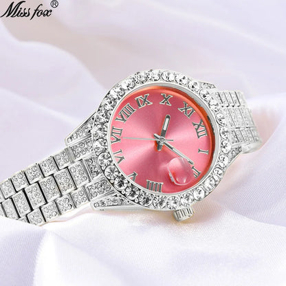 MISSFOX Divine Rose – Montre Femme de Luxe à Strass | L’élégance qui laisse une empreinte