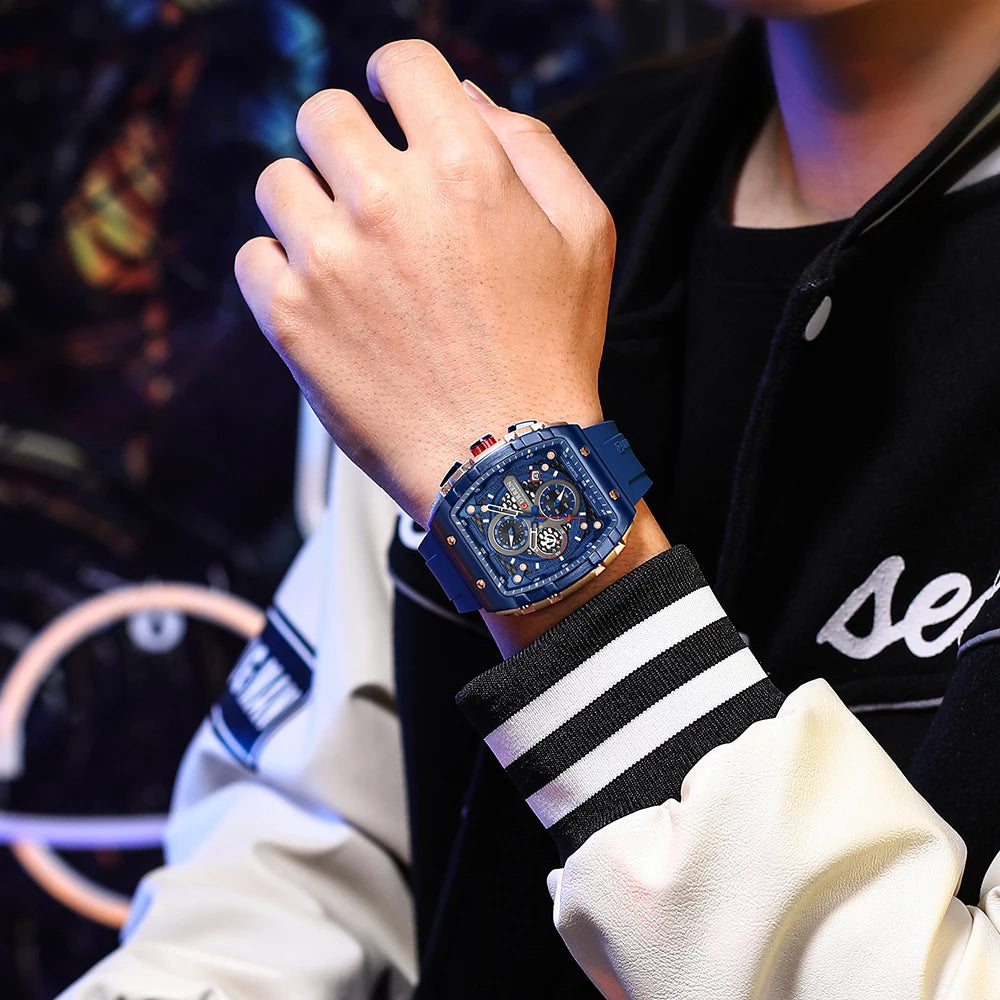 Montre CURREN 8442 – Design Rectangulaire & Style Sport Chic (Édition Limitée)