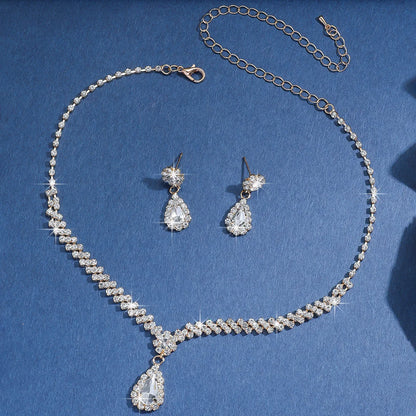 Parure Cristal Impérial – Collier Goutte & Boucles (Édition Mariage)