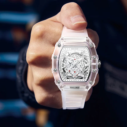 Montre “Squelette de Lumière” – Quartz Transparent de Luxe (Édition Limitée)