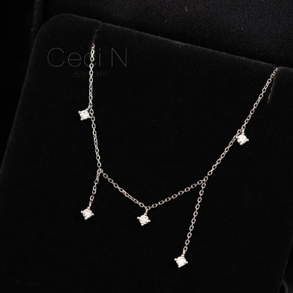 Collier Étoiles Scintillantes – Zircon & Argent 925 (Plaqué Or 18K)
