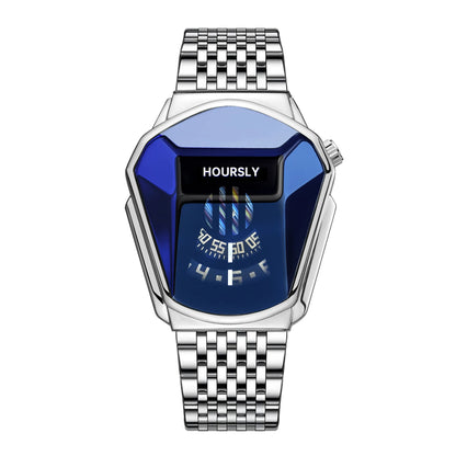 Hoursly S00547 – Montre Homme Moto & Acier (Édition Design Futuriste)