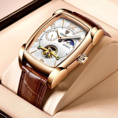 LIGE LG8949 – Montre Mécanique Homme (Édition Business & Phase de Lune)