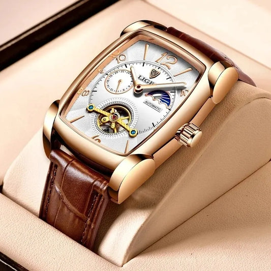 LIGE LG8949 – Montre Mécanique Homme (Édition Business & Phase de Lune)