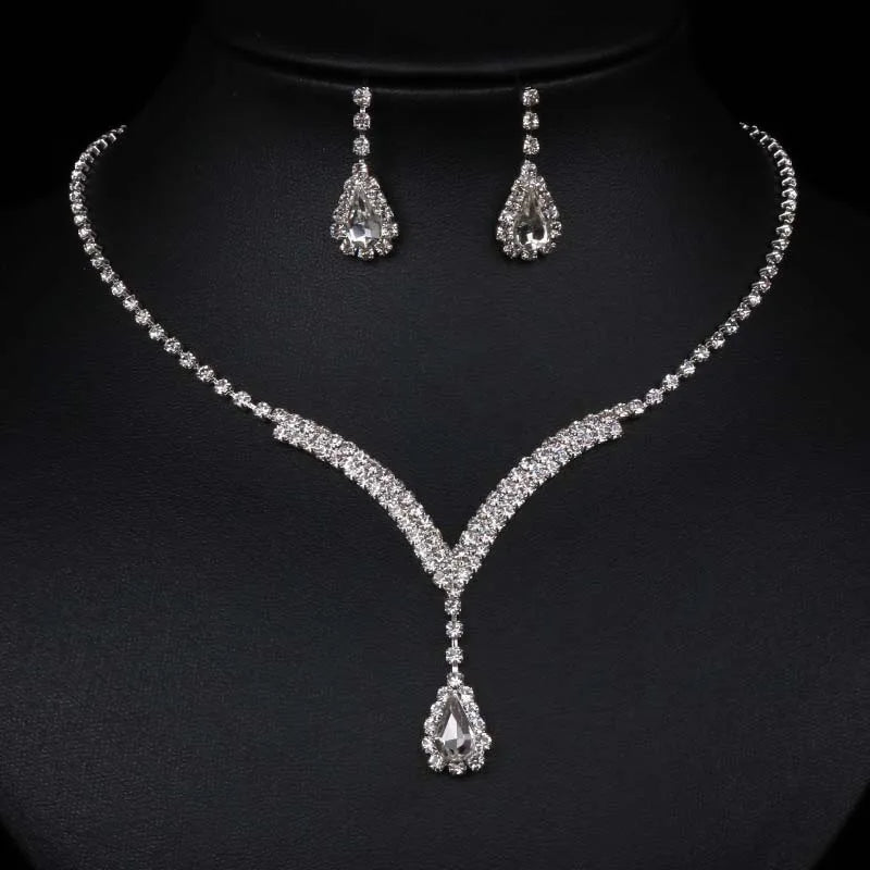 Parure Bijoux Cristal BLIJERY – Collier & Boucles Élégantes (Plusieurs Styles au Choix)