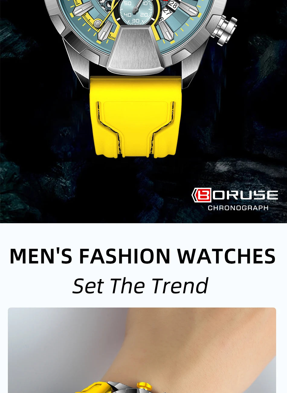 Montre BORUSE Chronographe Homme – Sport & Puissance (5 coloris)