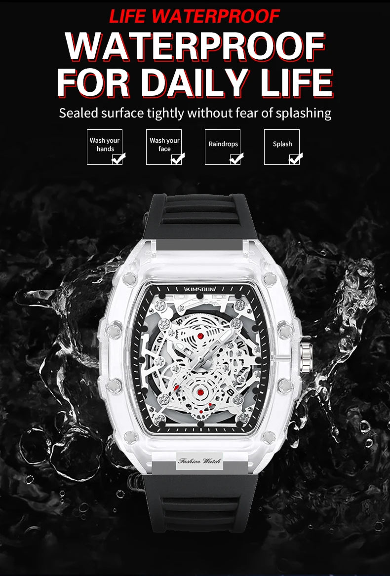 Montre “Squelette de Lumière” – Quartz Transparent de Luxe (Édition Limitée)