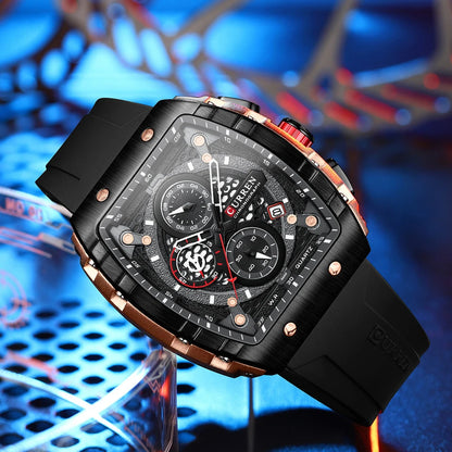 Montre CURREN 8442 – Design Rectangulaire & Style Sport Chic (Édition Limitée)