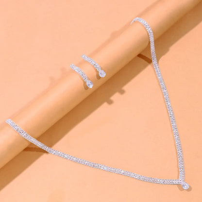 Parure Cristal Argenté – Élégance Géométrique par Stonefans