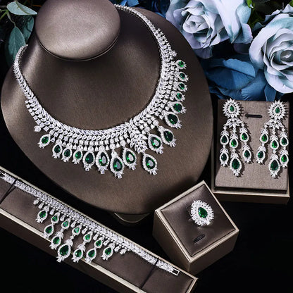 Parure Royale Émeraude – Bijoux Mariée Luxe 4 Pièces
(Édition Limitée – Style Dubaï 2024)
Référence : ZY-DZ279
Prix : 149,90 € (au lieu de 179,90 €)
