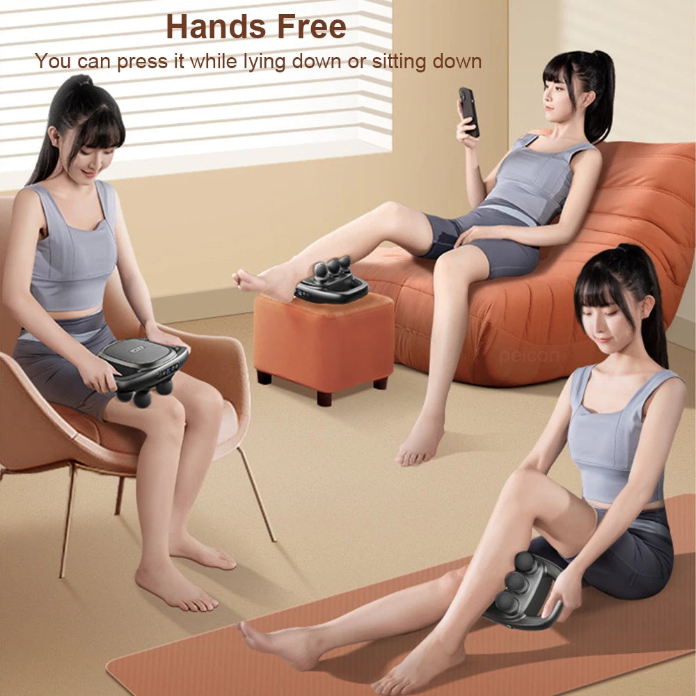 Pistolet de Massage Fascia 6 Têtes – Haute Fréquence & Relaxation Profonde