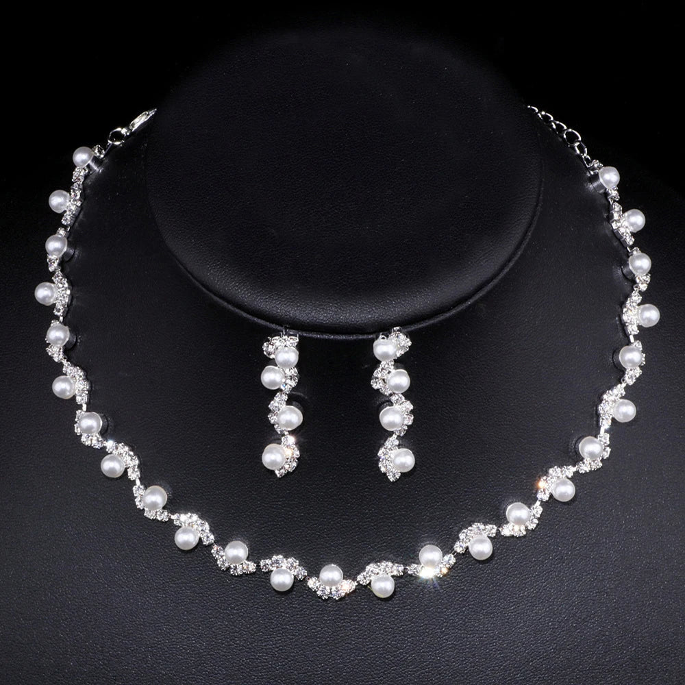 Parure Bijoux Cristal BLIJERY – Collier & Boucles Élégantes (Plusieurs Styles au Choix)
