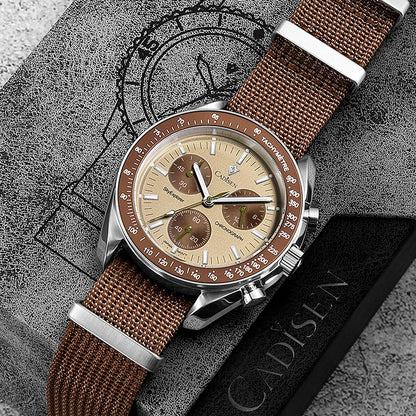 CADISEN C7064 – Chronographe Prestige VK68 (Édition Sport Vintage)