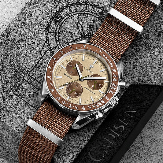CADISEN C7064 – Chronographe Prestige VK68 (Édition Sport Vintage)