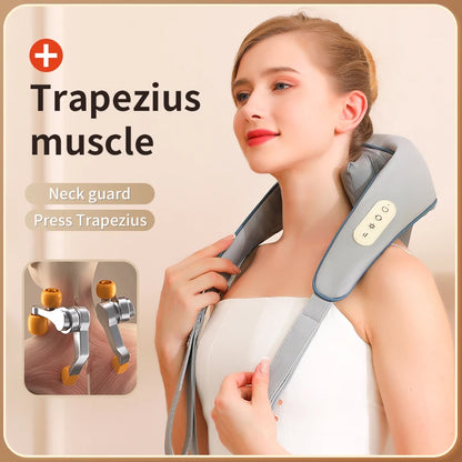 Massage Chauffant Épaules & Nuque – Écharpe Massante 6D