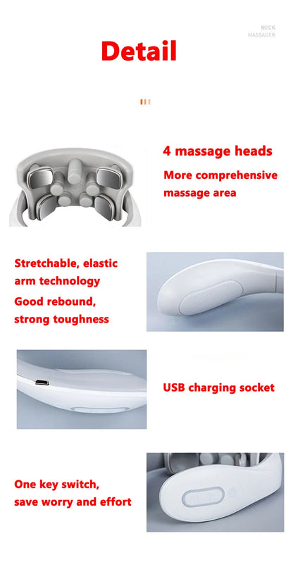 Collier de Massage Intelligent Cervical – Chauffant & Ergonomique