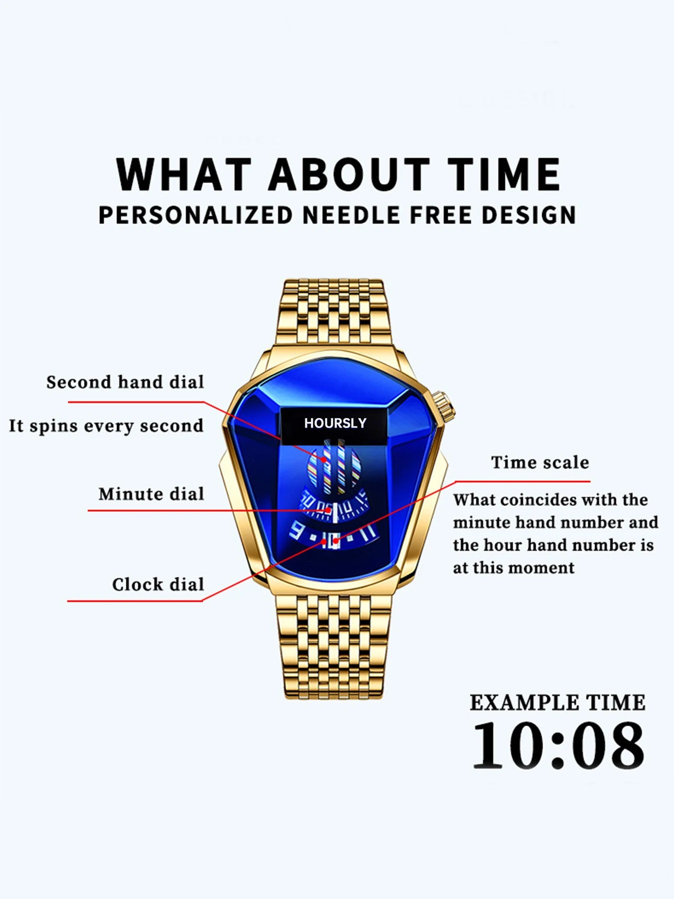 Hoursly S00547 – Montre Homme Moto & Acier (Édition Design Futuriste)
