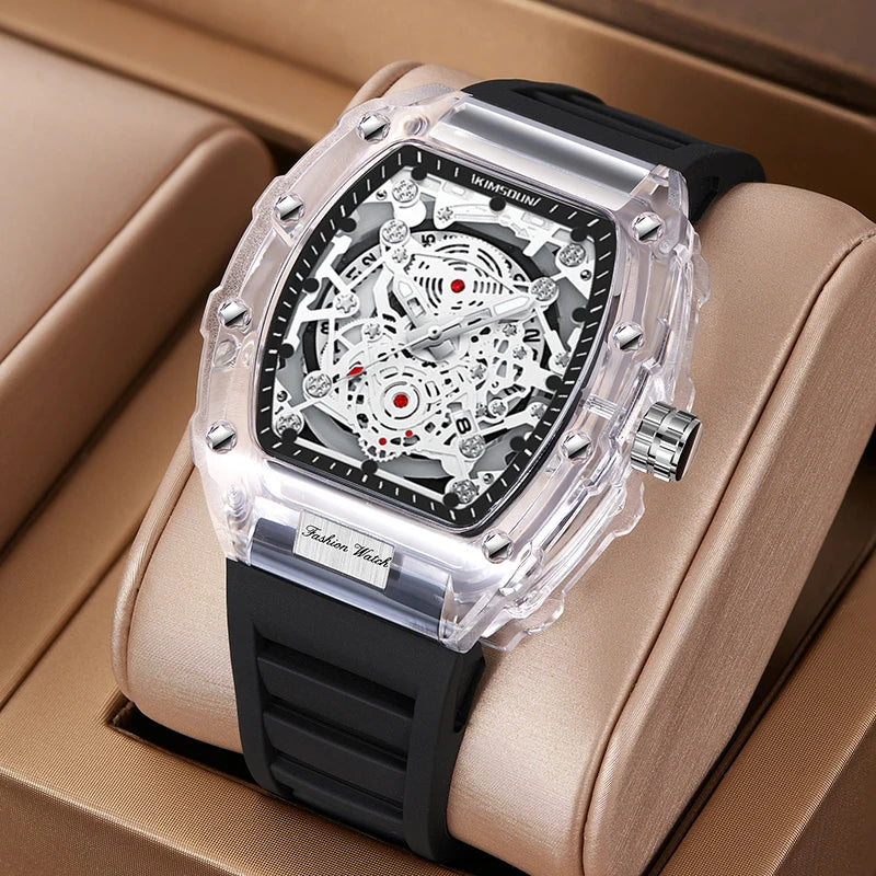 Montre “Squelette de Lumière” – Quartz Transparent de Luxe (Édition Limitée)