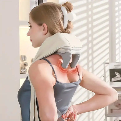 Massage Chauffant Épaules & Nuque – Écharpe Massante 6D