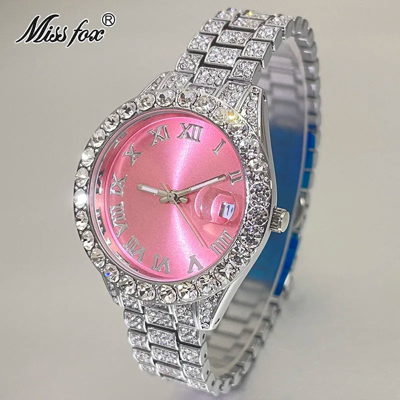 MISSFOX Divine Rose – Montre Femme de Luxe à Strass | L’élégance qui laisse une empreinte