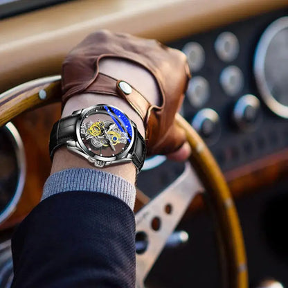 Montre Squelette Automatique – Mécanisme Apparent & Finitions Luxueuses (Cuir ou Acier)
