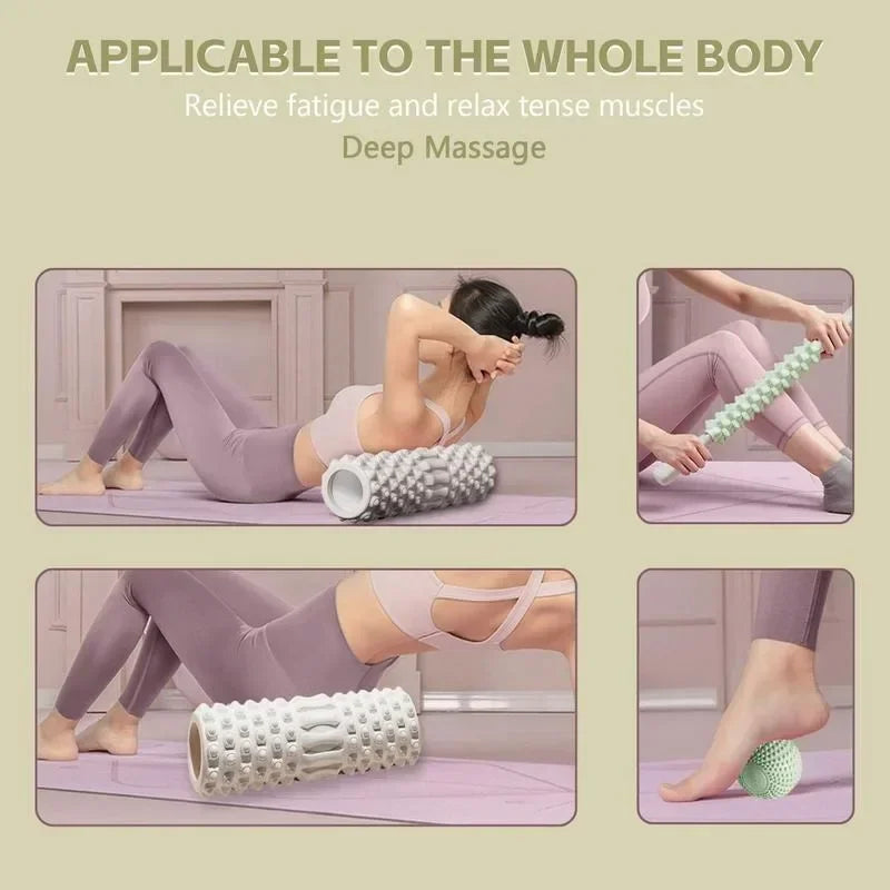 Rouleau de Massage Yoga & Fitness – Étirement Musculaire & Récupération